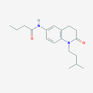 molecular formula C18H26N2O2 B3008369 N-(1-isopentyl-2-oxo-1,2,3,4-tetrahydroquinolin-6-yl)butyramide CAS No. 941954-24-1