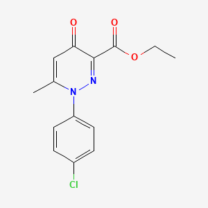 B3008371 Ethyl 1-(4-chlorophenyl)-6-methyl-4-oxo-1,4-dihydro-3-pyridazinecarboxylate CAS No. 68253-82-7