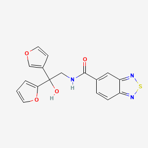 molecular formula C17H13N3O4S B3008375 N-(2-(furan-2-yl)-2-(furan-3-yl)-2-hydroxyethyl)benzo[c][1,2,5]thiadiazole-5-carboxamide CAS No. 2034235-43-1