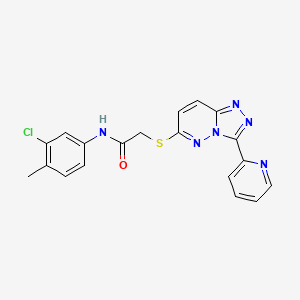 molecular formula C19H15ClN6OS B3008380 N-(3-chloro-4-methylphenyl)-2-[(3-pyridin-2-yl-[1,2,4]triazolo[4,3-b]pyridazin-6-yl)sulfanyl]acetamide CAS No. 868967-50-4