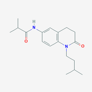 molecular formula C18H26N2O2 B3008383 N-(1-isopentyl-2-oxo-1,2,3,4-tetrahydroquinolin-6-yl)isobutyramide CAS No. 941954-45-6