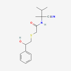 molecular formula C16H22N2O2S B3008384 N-(1-cyano-1,2-dimethylpropyl)-2-[(2-hydroxy-2-phenylethyl)sulfanyl]acetamide CAS No. 1252544-83-4
