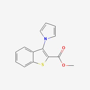 molecular formula C14H11NO2S B3008399 3-(1H-吡咯-1-基)-1-苯并噻吩-2-甲酸甲酯 CAS No. 80066-96-2
