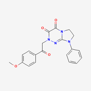 molecular formula C20H18N4O4 B3008428 2-(2-(4-methoxyphenyl)-2-oxoethyl)-8-phenyl-7,8-dihydroimidazo[2,1-c][1,2,4]triazine-3,4(2H,6H)-dione CAS No. 941976-01-8