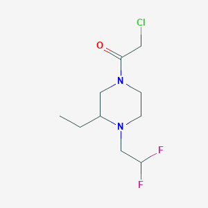 molecular formula C10H17ClF2N2O B3008436 2-Chloro-1-[4-(2,2-difluoroethyl)-3-ethylpiperazin-1-yl]ethanone CAS No. 2411318-82-4