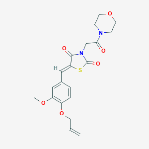 molecular formula C20H22N2O6S B300844 5-[4-(Allyloxy)-3-methoxybenzylidene]-3-[2-(4-morpholinyl)-2-oxoethyl]-1,3-thiazolidine-2,4-dione 