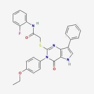 2-((3-(4-ethoxyphenyl)-4-oxo-7-phenyl-4,5-dihydro-3H-pyrrolo[3,2-d]pyrimidin-2-yl)thio)-N-(2-fluorophenyl)acetamide