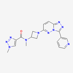 molecular formula C18H18N10O B3008448 N,1-Dimethyl-N-[1-(3-pyridin-3-yl-[1,2,4]triazolo[4,3-b]pyridazin-6-yl)azetidin-3-yl]triazole-4-carboxamide CAS No. 2380194-77-2