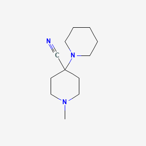 molecular formula C12H21N3 B3008453 1-Methyl-4-(piperidin-1-yl)piperidine-4-carbonitrile CAS No. 91859-02-8