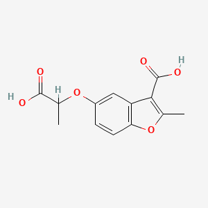 molecular formula C13H12O6 B3008474 5-(1-Carboxyethoxy)-2-methyl-1-benzofuran-3-carboxylic acid CAS No. 314745-57-8