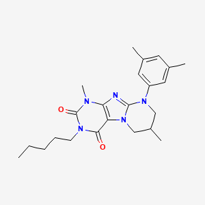 molecular formula C23H31N5O2 B3008477 9-(3,5-dimethylphenyl)-1,7-dimethyl-3-pentyl-7,8-dihydro-6H-purino[7,8-a]pyrimidine-2,4-dione CAS No. 846583-42-4
