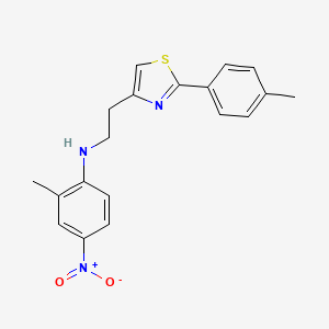 molecular formula C19H19N3O2S B3008478 2-methyl-N-{2-[2-(4-methylphenyl)-1,3-thiazol-4-yl]ethyl}-4-nitroaniline CAS No. 861207-44-5