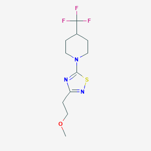molecular formula C11H16F3N3OS B3008479 3-(2-Methoxyethyl)-5-[4-(trifluoromethyl)piperidin-1-yl]-1,2,4-thiadiazole CAS No. 2415572-54-0