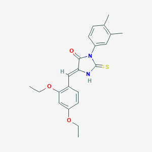 molecular formula C22H24N2O3S B300848 5-(2,4-Diethoxybenzylidene)-3-(3,4-dimethylphenyl)-2-thioxo-4-imidazolidinone 