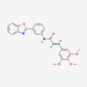molecular formula C25H22N2O5 B3008481 (E)-N-(3-(苯并[d]恶唑-2-基)苯基)-3-(3,4,5-三甲氧基苯基)丙烯酰胺 CAS No. 1173520-91-6