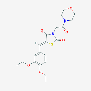 molecular formula C20H24N2O6S B300849 5-(3,4-Diethoxybenzylidene)-3-[2-(4-morpholinyl)-2-oxoethyl]-1,3-thiazolidine-2,4-dione 
