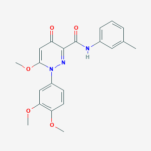 molecular formula C21H21N3O5 B3008495 1-(3,4-dimethoxyphenyl)-6-methoxy-N~3~-(3-methylphenyl)-4-oxo-1,4-dihydro-3-pyridazinecarboxamide CAS No. 1251635-21-8