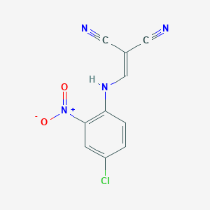molecular formula C10H5ClN4O2 B3008503 2-[(4-氯-2-硝基苯胺)亚甲基]丙二腈 CAS No. 1024246-39-6