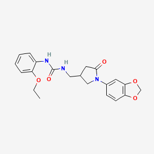 1-((1-(Benzo[d][1,3]dioxol-5-yl)-5-oxopyrrolidin-3-yl)methyl)-3-(2-ethoxyphenyl)urea