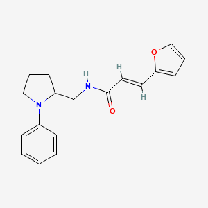 molecular formula C18H20N2O2 B3008508 (E)-3-(furan-2-yl)-N-((1-phenylpyrrolidin-2-yl)methyl)acrylamide CAS No. 1798408-90-8