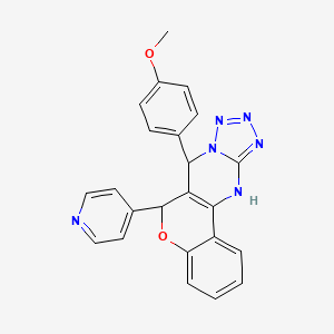 molecular formula C23H18N6O2 B3008514 7-(4-甲氧基苯基)-6-(吡啶-4-基)-7,12-二氢-6H-色烯[4,3-d]四唑并[1,5-a]嘧啶 CAS No. 923172-84-3