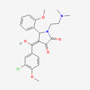 molecular formula C23H25ClN2O5 B3008518 4-(3-chloro-4-methoxybenzoyl)-1-(2-(dimethylamino)ethyl)-3-hydroxy-5-(2-methoxyphenyl)-1H-pyrrol-2(5H)-one CAS No. 636988-26-6