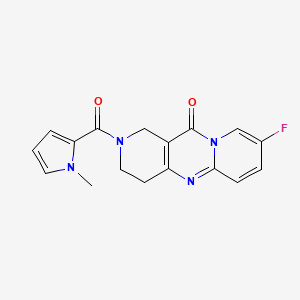 molecular formula C17H15FN4O2 B3008521 8-fluoro-2-(1-methyl-1H-pyrrole-2-carbonyl)-3,4-dihydro-1H-dipyrido[1,2-a:4',3'-d]pyrimidin-11(2H)-one CAS No. 2034415-30-8