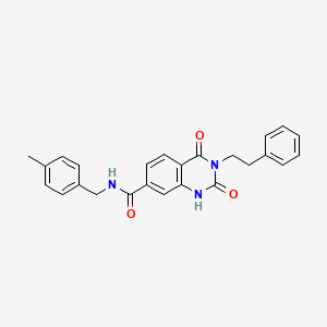 molecular formula C25H23N3O3 B3008528 N-(4-甲基苄基)-2,4-二氧代-3-苯乙基-1,2,3,4-四氢喹唑啉-7-甲酰胺 CAS No. 892280-21-6