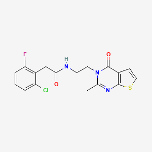 molecular formula C17H15ClFN3O2S B3008532 2-(2-chloro-6-fluorophenyl)-N-(2-(2-methyl-4-oxothieno[2,3-d]pyrimidin-3(4H)-yl)ethyl)acetamide CAS No. 1903164-32-8