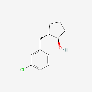 molecular formula C12H15ClO B3008534 (1R,2S)-2-[(3-Chlorophenyl)methyl]cyclopentan-1-ol CAS No. 2260937-76-4