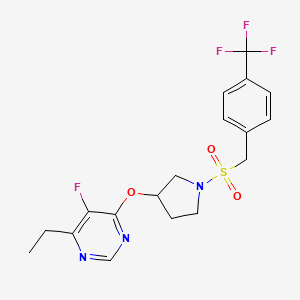 4-Ethyl-5-fluoro-6-((1-((4-(trifluoromethyl)benzyl)sulfonyl)pyrrolidin-3-yl)oxy)pyrimidine