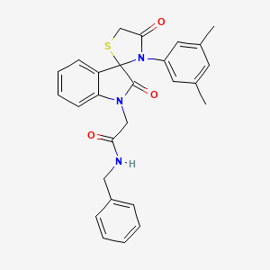 molecular formula C27H25N3O3S B3008552 N-benzyl-2-(3'-(3,5-dimethylphenyl)-2,4'-dioxospiro[indoline-3,2'-thiazolidin]-1-yl)acetamide CAS No. 894558-59-9