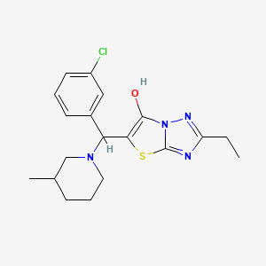 molecular formula C19H23ClN4OS B3008555 5-((3-Chlorophenyl)(3-methylpiperidin-1-yl)methyl)-2-ethylthiazolo[3,2-b][1,2,4]triazol-6-ol CAS No. 898361-57-4