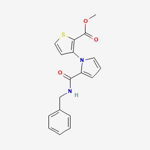 molecular formula C18H16N2O3S B3008556 3-{2-[(苄氨基)羰基]-1H-吡咯-1-基}-2-噻吩甲酸甲酯 CAS No. 477863-81-3