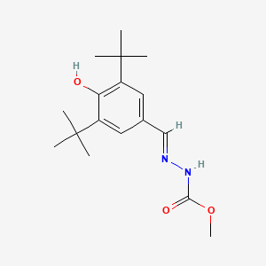 molecular formula C17H26N2O3 B3008557 N'-[(1E)-(3,5-二叔丁基-4-羟基苯基)亚甲基]甲氧羰基腙 CAS No. 860650-67-5