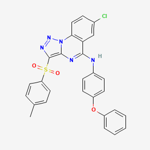 molecular formula C28H20ClN5O3S B3008558 7-氯-N-(4-苯氧基苯基)-3-甲苯磺酰基-[1,2,3]三唑并[1,5-a]喹唑啉-5-胺 CAS No. 893788-67-5