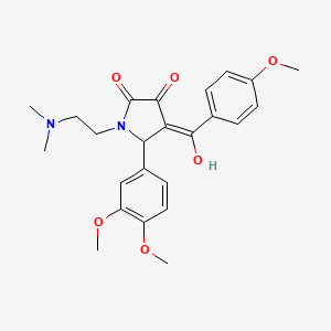 molecular formula C24H28N2O6 B3008566 5-(3,4-dimethoxyphenyl)-1-(2-(dimethylamino)ethyl)-3-hydroxy-4-(4-methoxybenzoyl)-1H-pyrrol-2(5H)-one CAS No. 439947-75-8