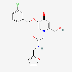 2-(5-((3-chlorobenzyl)oxy)-2-(hydroxymethyl)-4-oxopyridin-1(4H)-yl)-N-(furan-2-ylmethyl)acetamide