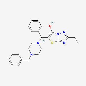 molecular formula C24H27N5OS B3008579 5-((4-苄基哌嗪-1-基)(苯基)甲基)-2-乙基噻唑并[3,2-b][1,2,4]三唑-6-醇 CAS No. 898367-26-5