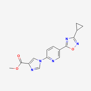 Methyl 1-[5-(3-cyclopropyl-1,2,4-oxadiazol-5-yl)pyridin-2-yl]imidazole-4-carboxylate