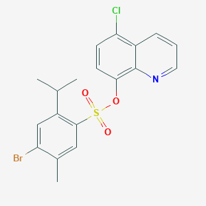 molecular formula C19H17BrClNO3S B3008583 (5-氯喹啉-8-基) 4-溴-5-甲基-2-丙烷-2-基苯磺酸盐 CAS No. 2361793-87-3