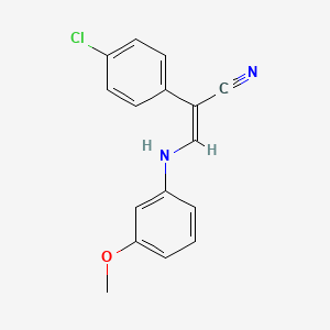 (E)-2-(4-chlorophenyl)-3-(3-methoxyanilino)prop-2-enenitrile