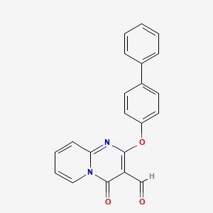 molecular formula C21H14N2O3 B3008586 4-Oxo-2-(4-phenylphenoxy)pyrido[1,2-a]pyrimidine-3-carbaldehyde CAS No. 851903-22-5