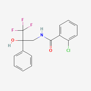 molecular formula C16H13ClF3NO2 B3008587 2-chloro-N-(3,3,3-trifluoro-2-hydroxy-2-phenylpropyl)benzamide CAS No. 1351584-61-6