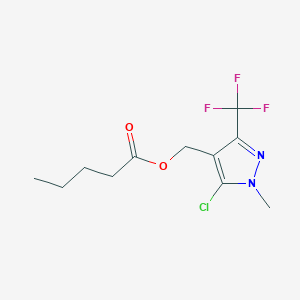 molecular formula C11H14ClF3N2O2 B3008589 [5-chloro-1-methyl-3-(trifluoromethyl)-1H-pyrazol-4-yl]methyl pentanoate CAS No. 303148-53-0