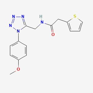 molecular formula C15H15N5O2S B3008591 N-((1-(4-甲氧基苯基)-1H-四唑-5-基)甲基)-2-(噻吩-2-基)乙酰胺 CAS No. 897614-90-3