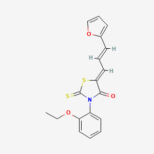 molecular formula C18H15NO3S2 B3008599 (Z)-3-(2-ethoxyphenyl)-5-((E)-3-(furan-2-yl)allylidene)-2-thioxothiazolidin-4-one CAS No. 849020-49-1