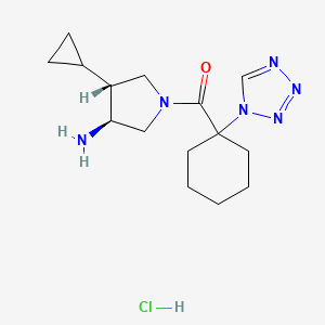 [(3S,4R)-3-Amino-4-cyclopropylpyrrolidin-1-yl]-[1-(tetrazol-1-yl)cyclohexyl]methanone;hydrochloride