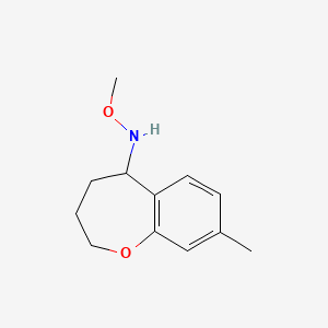 molecular formula C12H17NO2 B3008615 N-methoxy-8-methyl-2,3,4,5-tetrahydro-1-benzoxepin-5-amine CAS No. 1410793-28-0