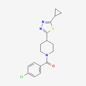 (4-Chlorophenyl)(4-(5-cyclopropyl-1,3,4-thiadiazol-2-yl)piperidin-1-yl)methanone
